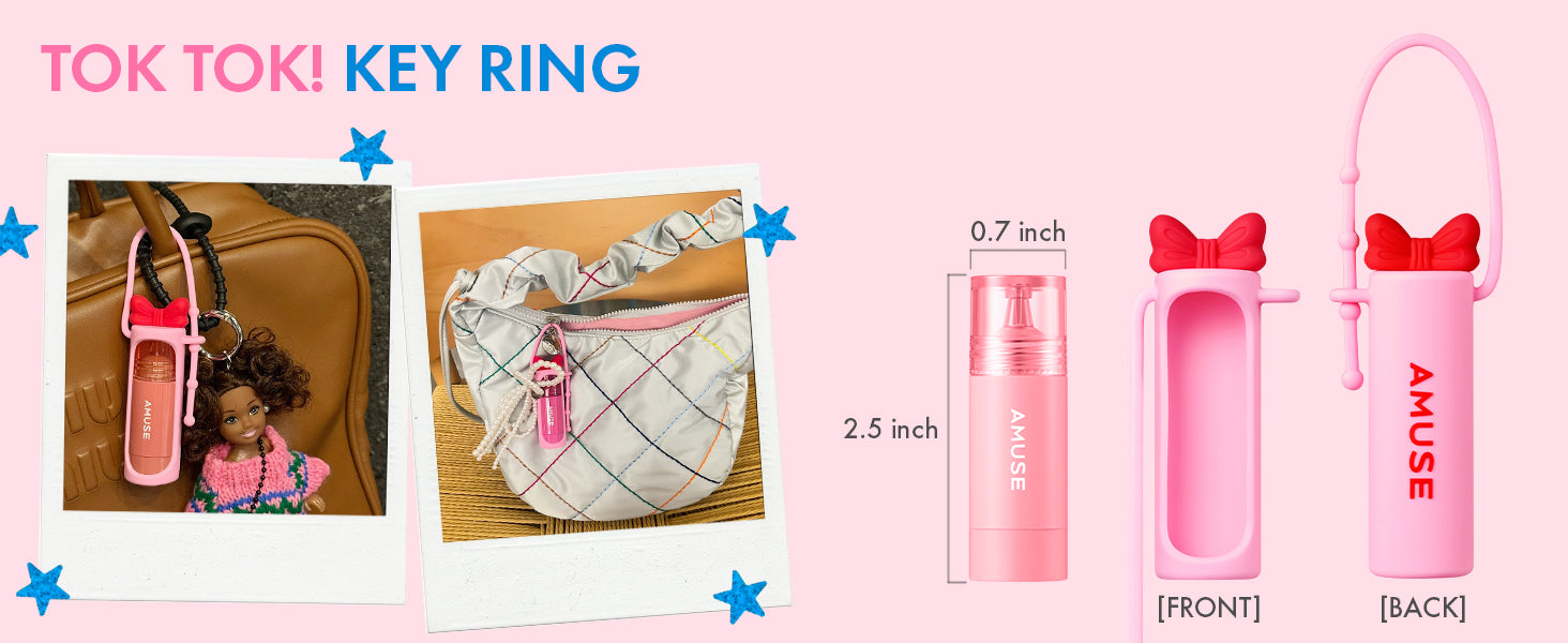 AMUSE CHEEK TOK TOK 8本セット SET] Cheek Tok Tok (8 Shades) + KEYRING